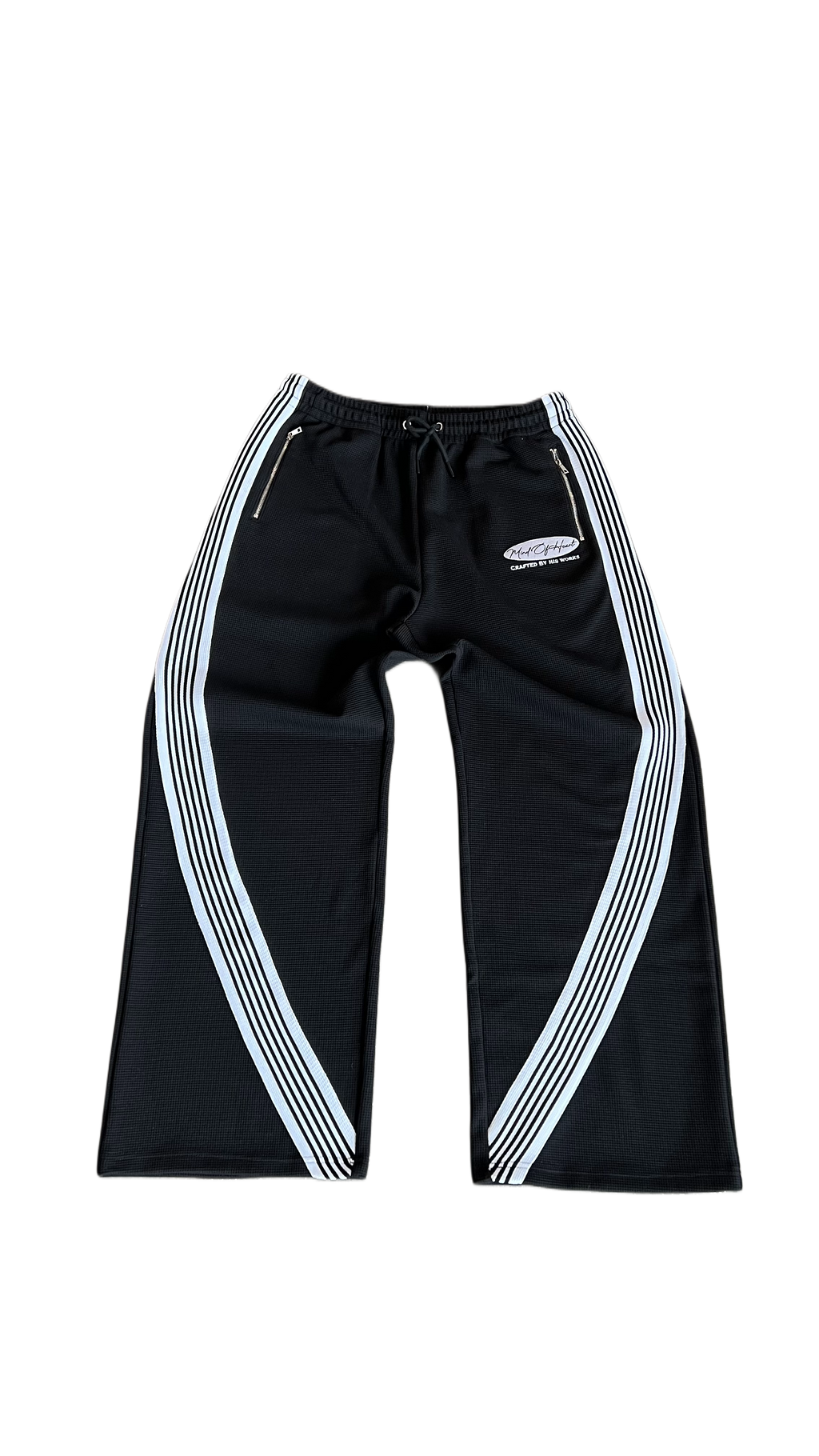 Black "DISCIPLINE" Waffle Knit Pants