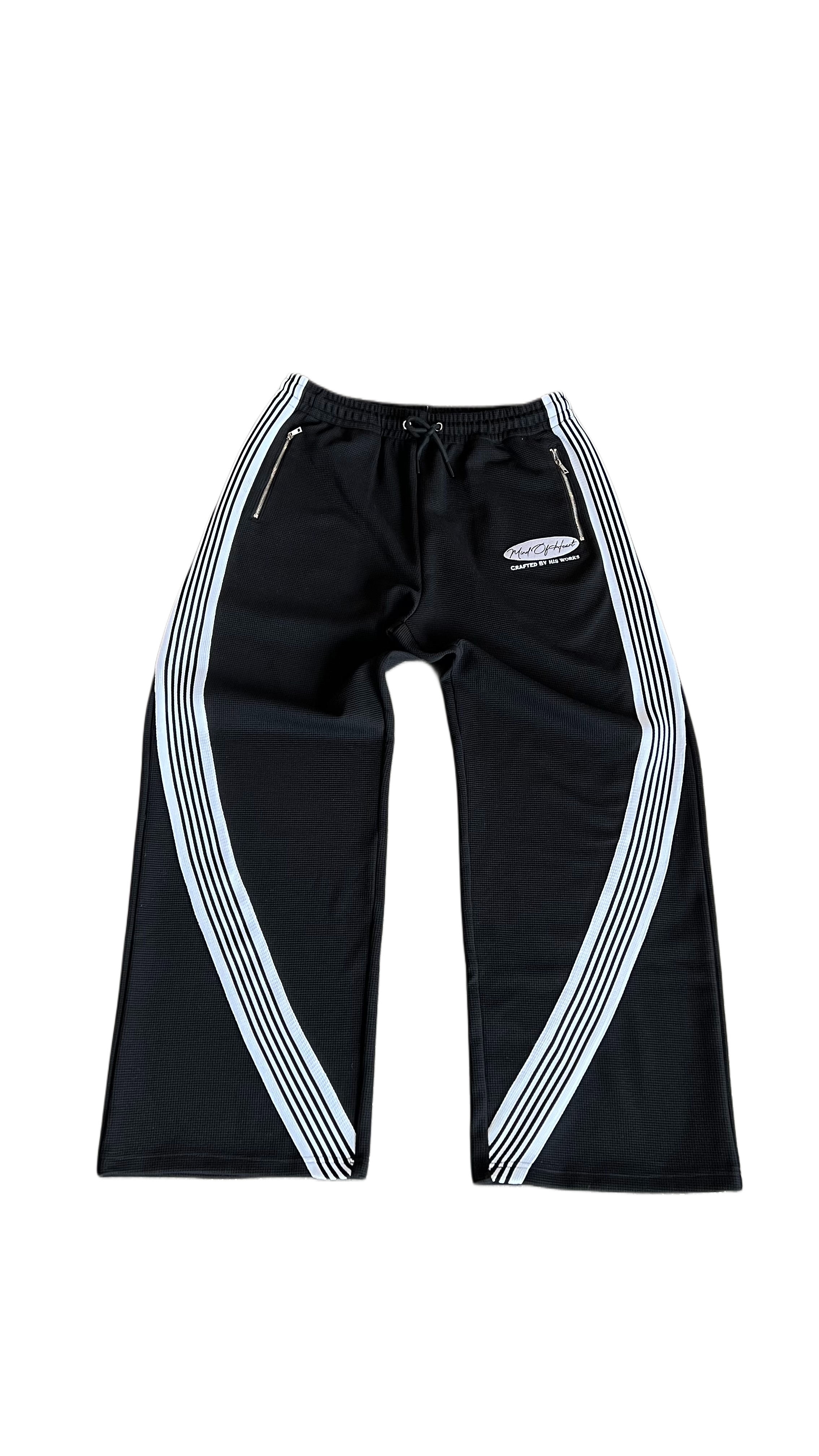 Black "DISCIPLINE" Waffle Knit Pants