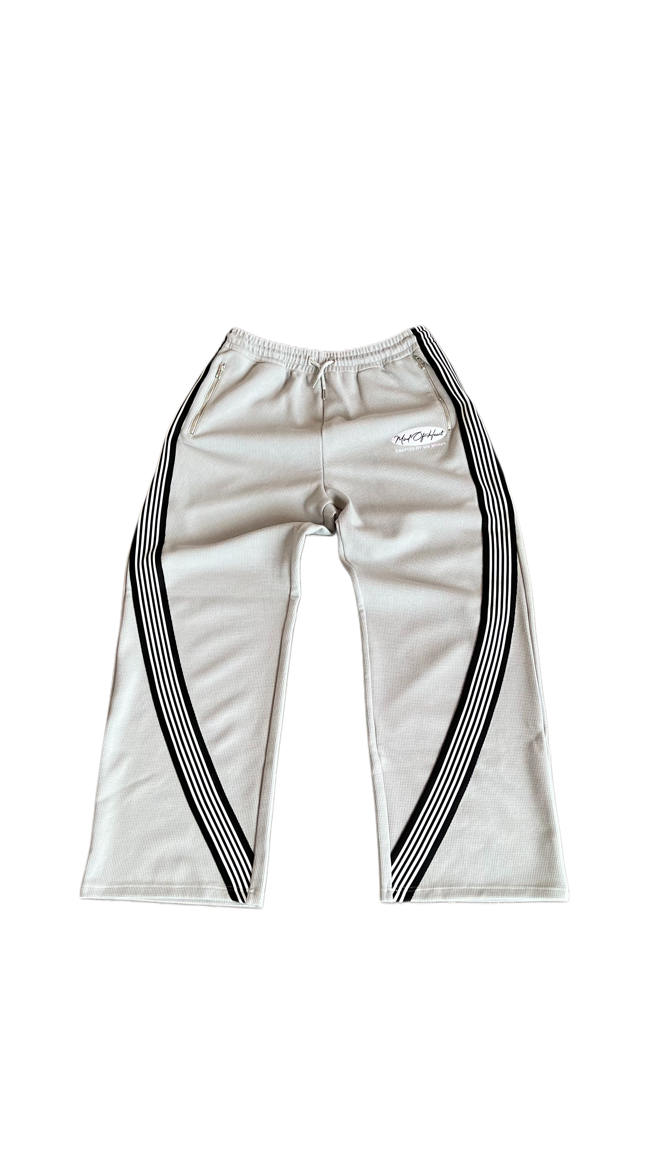 Grey "PURPOSE" Waffle Knit Pants