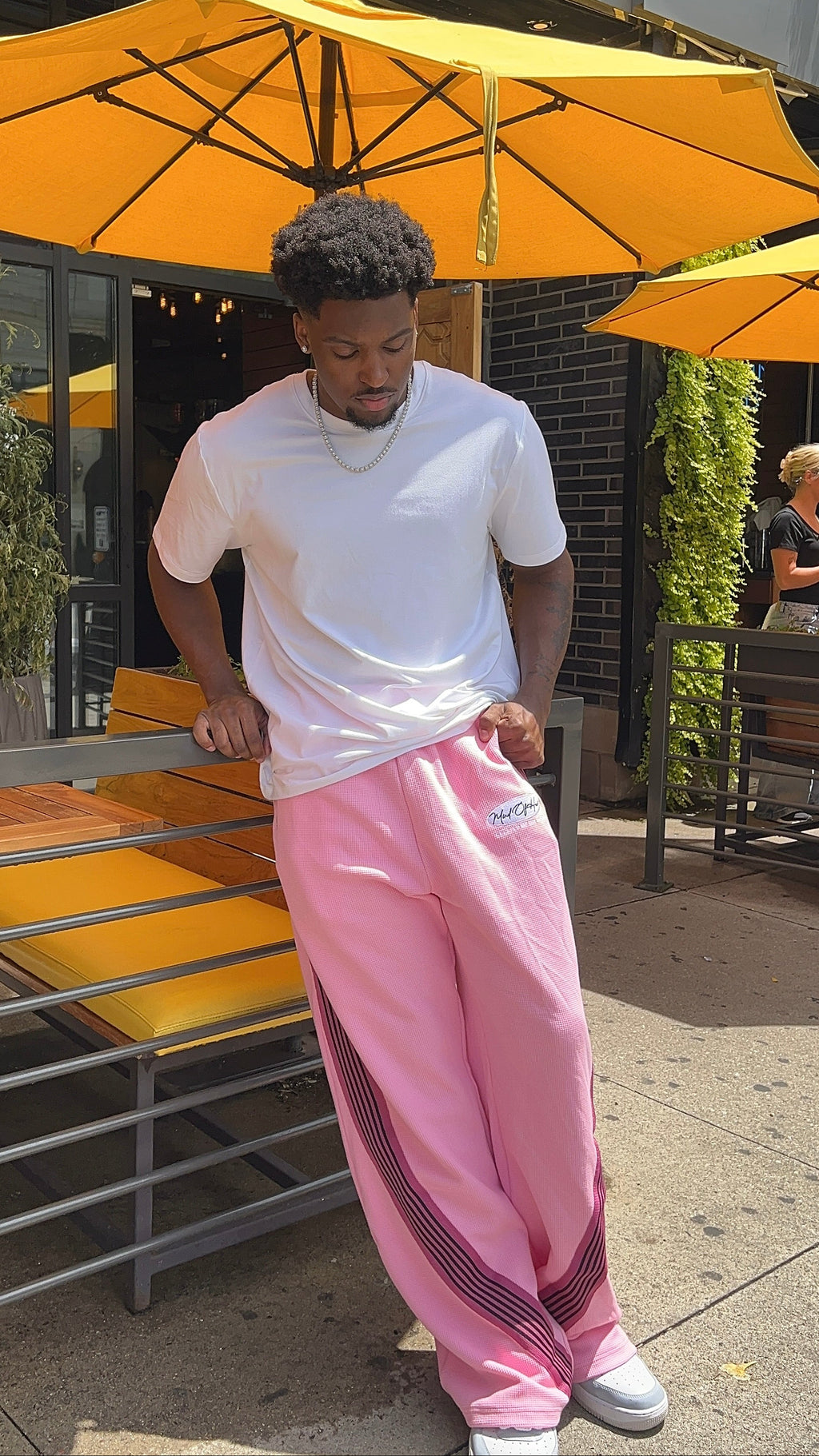 Pink "GRACE" Waffle Knit Pants