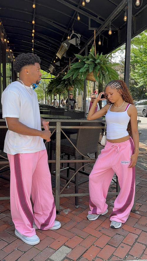 Pink "GRACE" Waffle Knit Pants