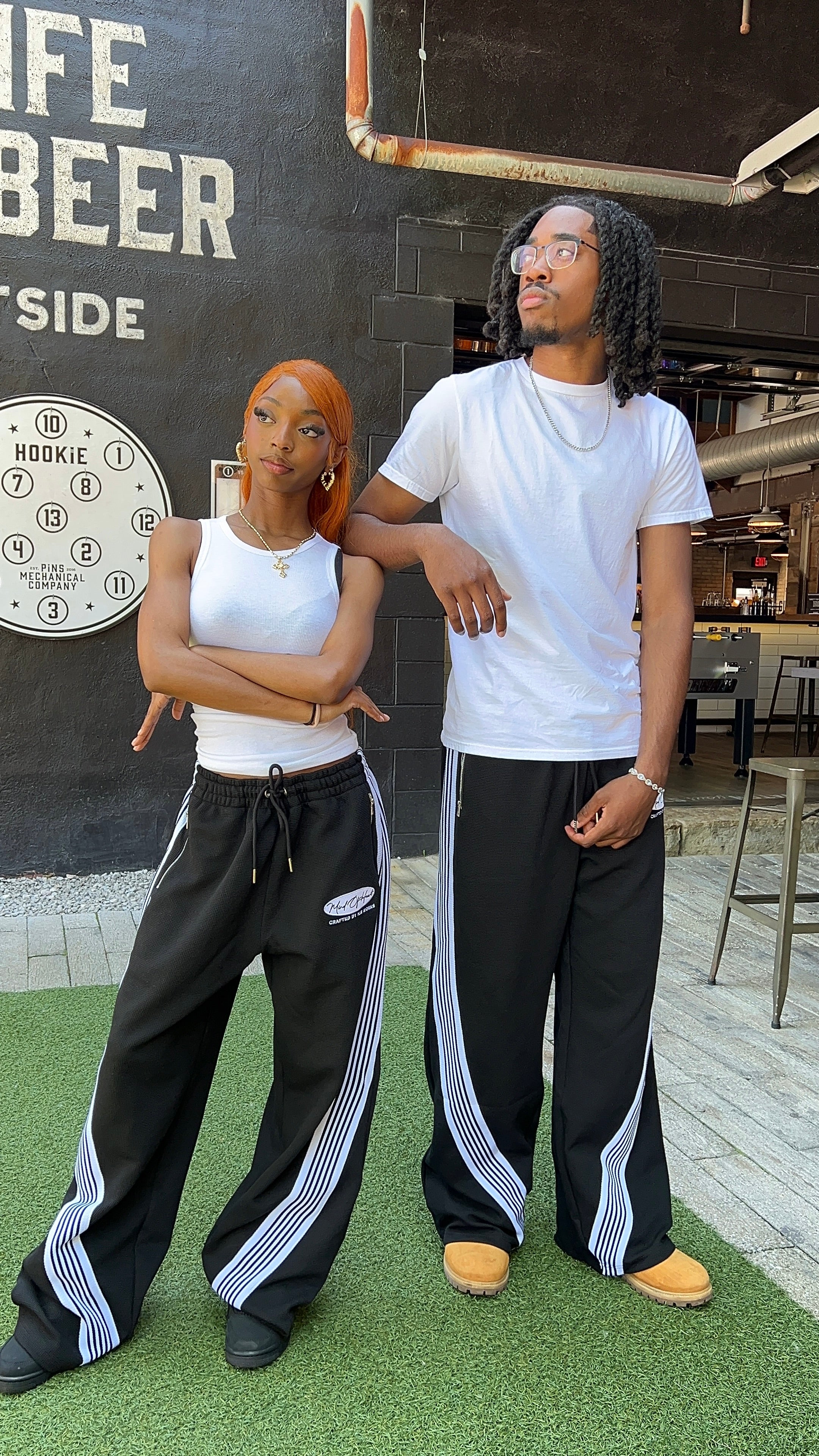 Black "DISCIPLINE" Waffle Knit Pants